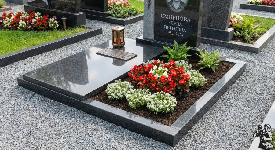 semi-open-grave-flower-bed-granite-slab-combined-design